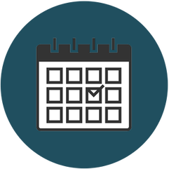 dark blue icon of calendar