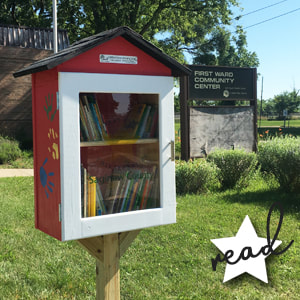 red Little Free library